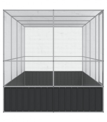 vidaXL Aviary with Extension Silver 418x207x212 cm Steel