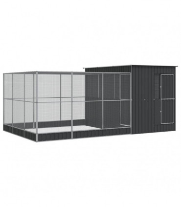 vidaXL Aviary with Extension Silver 497x303x216 cm Steel