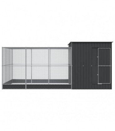 vidaXL Aviary with Extension Silver 497x303x216 cm Steel