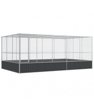 vidaXL Aviary with Extension Silver 518x307x212 cm Steel