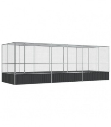 vidaXL Aviary with Extension Silver 625x207x212 cm Steel
