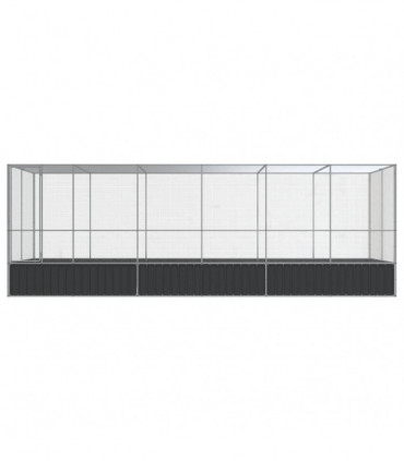 vidaXL Aviary with Extension Silver 625x207x212 cm Steel