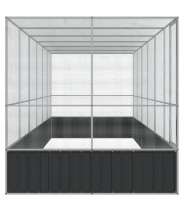 vidaXL Aviary with Extension Silver 625x207x212 cm Steel