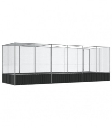 vidaXL Aviary with Extension Silver 625x207x212 cm Steel