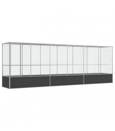 vidaXL Aviary with Extension Silver 626.5x107x212 cm Steel