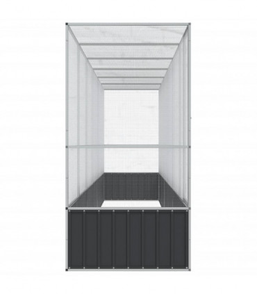 vidaXL Aviary with Extension Silver 626.5x107x212 cm Steel