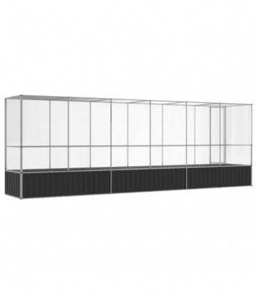 vidaXL Aviary with Extension Silver 626.5x107x212 cm Steel