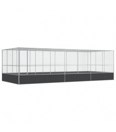vidaXL Aviary with Extension Silver 725x307x212 cm Steel
