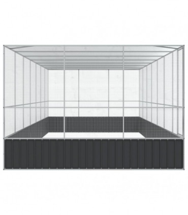 vidaXL Aviary with Extension Silver 725x307x212 cm Steel