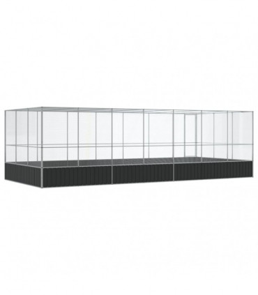 vidaXL Aviary with Extension Silver 725x307x212 cm Steel