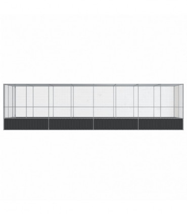 vidaXL Aviary with Extension Silver 832x207x212 cm Steel