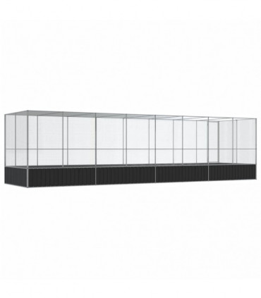 vidaXL Aviary with Extension Silver 832x207x212 cm Steel