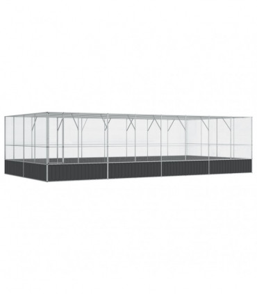 vidaXL Aviary with Extension Silver 832x414x212 cm Steel