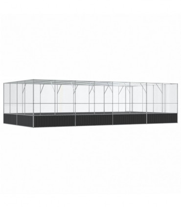 vidaXL Aviary with Extension Silver 832x414x212 cm Steel