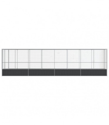 vidaXL Aviary with Extension Silver 834.5x107x212 cm Steel