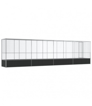 vidaXL Aviary with Extension Silver 834.5x107x212 cm Steel