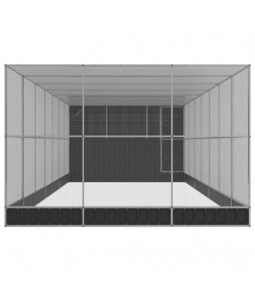 vidaXL Aviary with Extension Silver 911x303x216 cm Steel