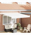 vidaXL Awning Retractable White 3 x 2.5 m Polyester and metal