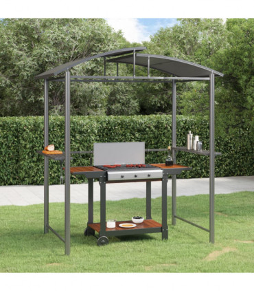 vidaXL BBQ Gazebo with Side Shelves Anthracite 210x114x230 cm Steel
