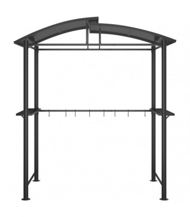 vidaXL BBQ Gazebo with Side Shelves Anthracite 210x114x230 cm Steel