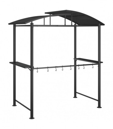 vidaXL BBQ Gazebo with Side Shelves Anthracite 210x114x230 cm Steel