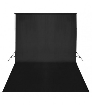 vidaXL Backdrop Cotton Black 500x300 cm