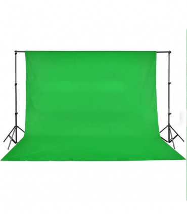 vidaXL Backdrop Cotton Green 500x300 cm Chroma Key