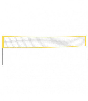 vidaXL Badminton Net Yellow and Black 600x155 cm PE Fabric