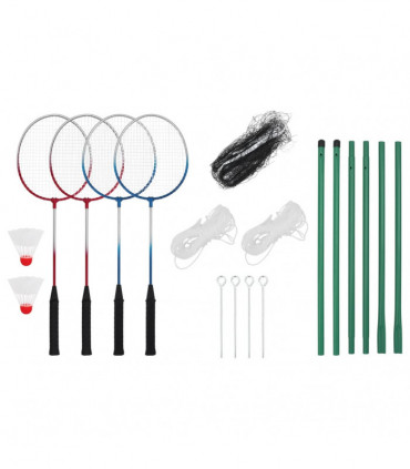 vidaXL Badminton Set with 4 Rackets and Net 620x151 cm