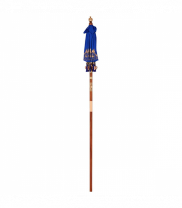 vidaXL Balinese Parasol Blue (90-100) x 260 cm Cotton and solid wood