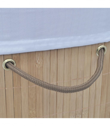 vidaXL Bamboo Laundry Bin Oval Natural