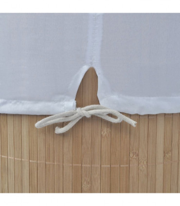 vidaXL Bamboo Laundry Bin Oval Natural