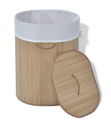 vidaXL Bamboo Laundry Bin Oval Natural