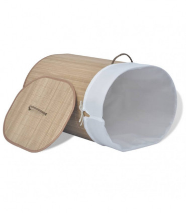 vidaXL Bamboo Laundry Bin Oval Natural