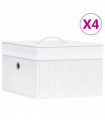 vidaXL Bamboo Storage Boxes 4 pcs White