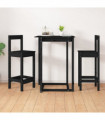 vidaXL Bar Chairs 2 pcs Black 40x41.5x112 cm Solid Wood Pine