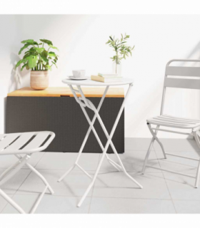 vidaXL Garden Table Folding White 50 x 50 x 72 cm Steel