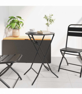 vidaXL Garden Table Folding Anthracite 50 x 50 x 72 cm Steel
