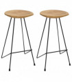 vidaXL Bar Stools 2 pcs Solid Teak Wood