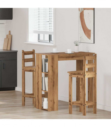 vidaXL Bar Table with Shelf Artisan Oak 102x50x103.5 cm Engineered Wood