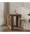 vidaXL Bar Table with Shelf Brown Oak 102x50x103.5 cm Engineered Wood