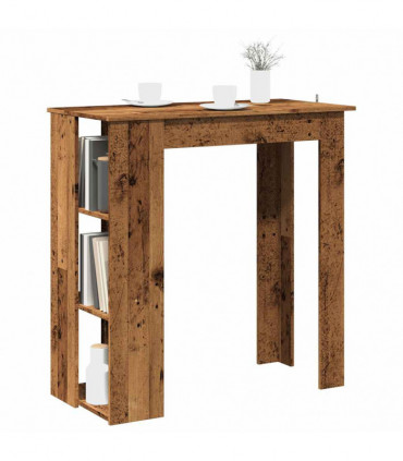 vidaXL Bar Table with Shelf Old Wood 102x50x103.5 cm Engineered Wood