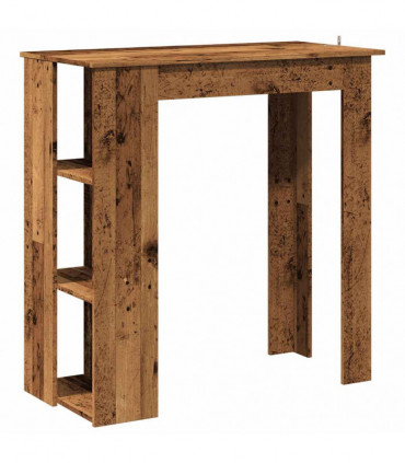 vidaXL Bar Table with Shelf Old Wood 102x50x103.5 cm Engineered Wood