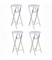 vidaXL Bar Tables 4 pcs with MDF Tabletop White