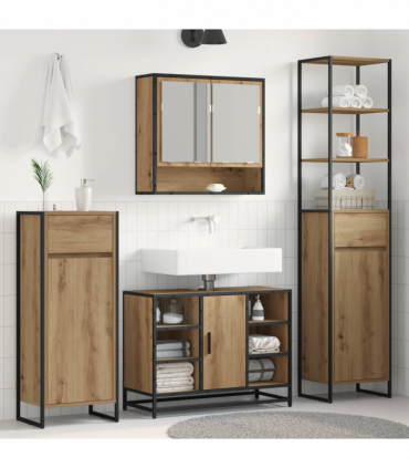 vidaXL Bathroom Cabinet Artisian Oak 40 x 30 x 100 cm Engineered Wood