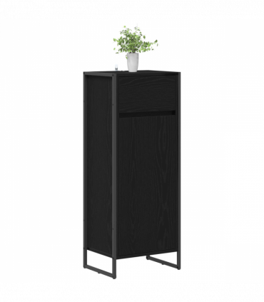 vidaXL Bathroom Cabinet Black Oak 40 x 30 x 100 cm Engineered Wood