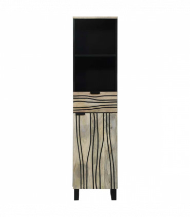 vidaXL Bathroom Cabinet Brown, Black 38 x 33 x 160 cm Solid Mango wood