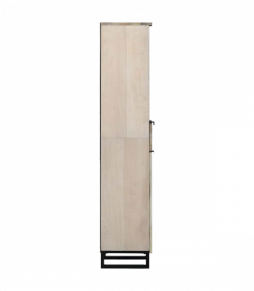 vidaXL Bathroom Cabinet Brown, Black 38 x 33 x 160 cm Solid Mango wood