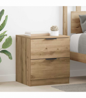 vidaXL Bedside Cabinet with Drawer 2 pcs Artisan oak 45 x 39 x 50 cm