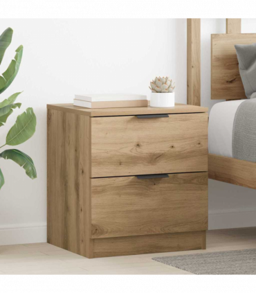 vidaXL Bedside Cabinet with Drawer 2 pcs Artisan oak 45 x 39 x 50 cm
